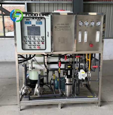 10-ton-per-day Seawater Desalination System Reverse Osmosis (RO) Membrane Technology PLC Pump Steel Construction 1 Year Warranty