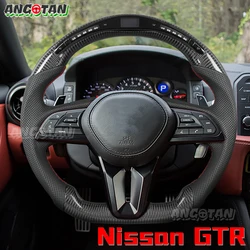 LED Carbon Fiber Steering Wheel Fit For Nissan GTR R35 2017+ COUPE 3,8L V6 Carbon Fiber Customized Racing Wheel