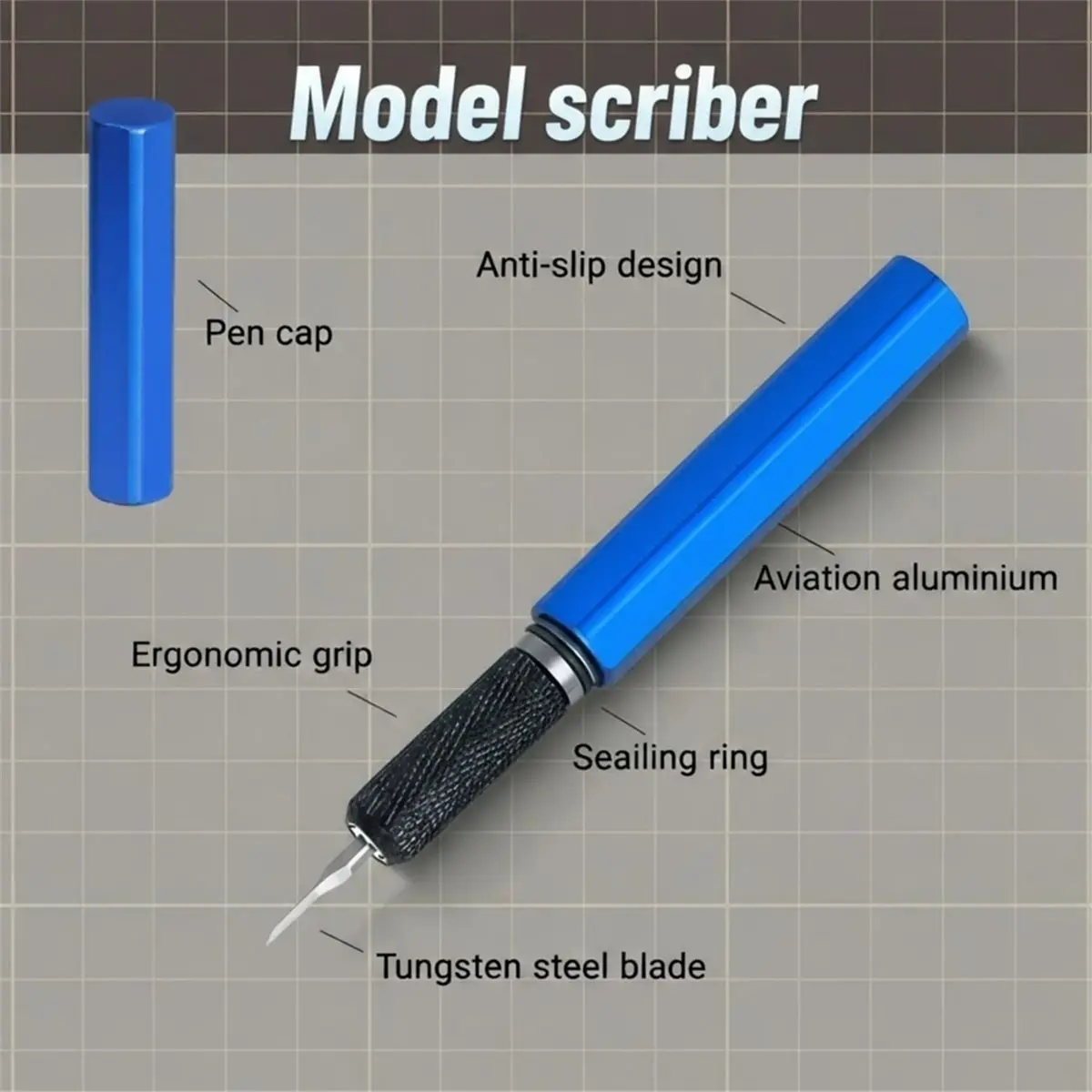 Model Scriber Tool Set with 0.1mm Steel Blade- Panel Line Engraving Chisel for , RG Scale Models [2026 MOCC]
