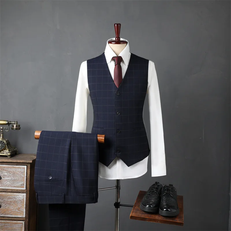 (51) Customized 2024 Groom Wedding Suit Men's Suit Three-piece Suit Business Casual Professional Formal Wear