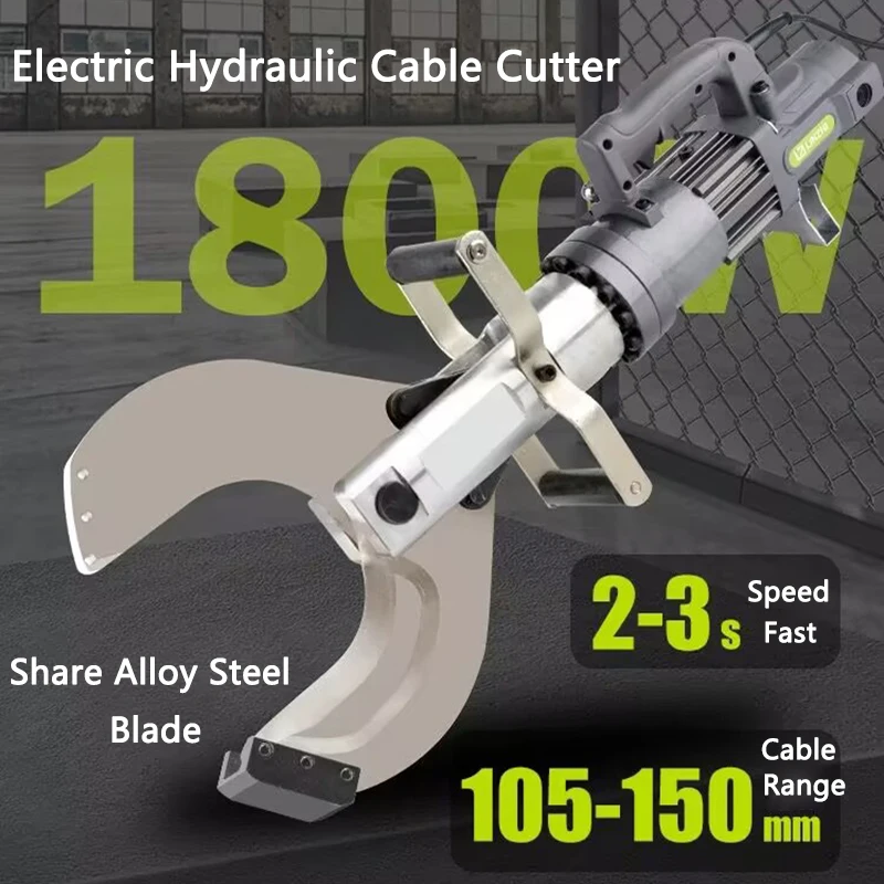 

Electric Hydraulic Cable Cutter 1800W High Power Cable Cutting Machine Φ105-150mm Wire Cutting Tool Powerful Cable Scissors