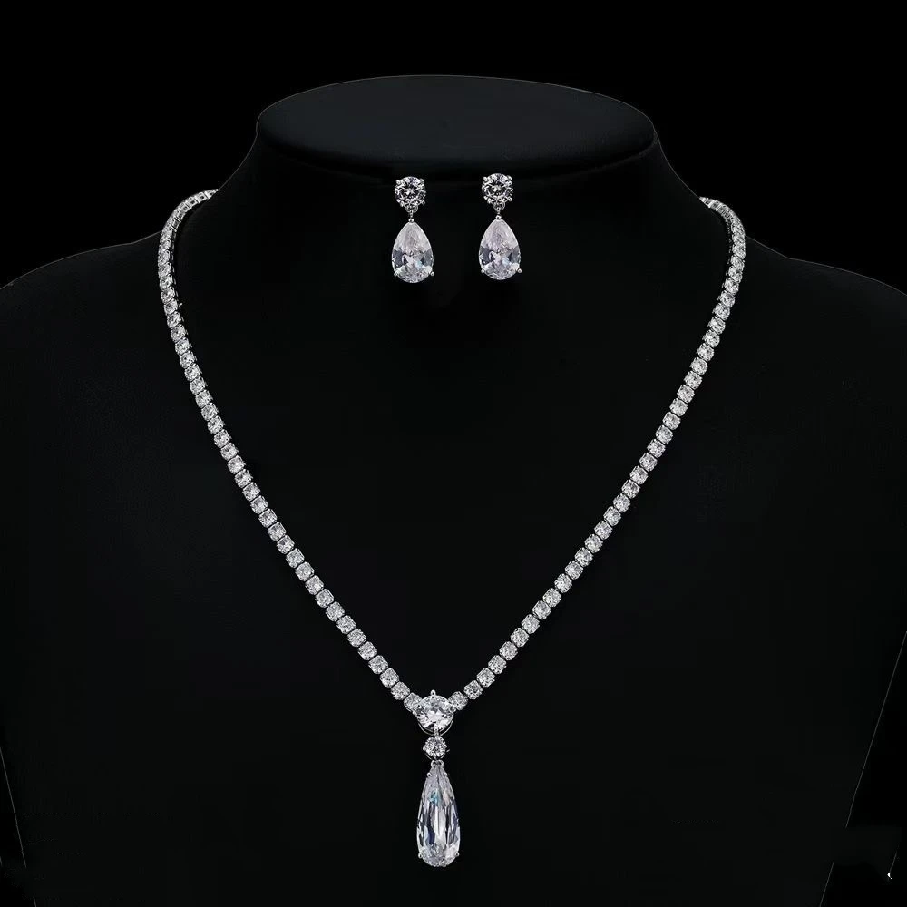 

Роскошный комплект изысканных серег с цирконием, модные свадебные украшения со сверкающими кристаллами, подарок CN10192