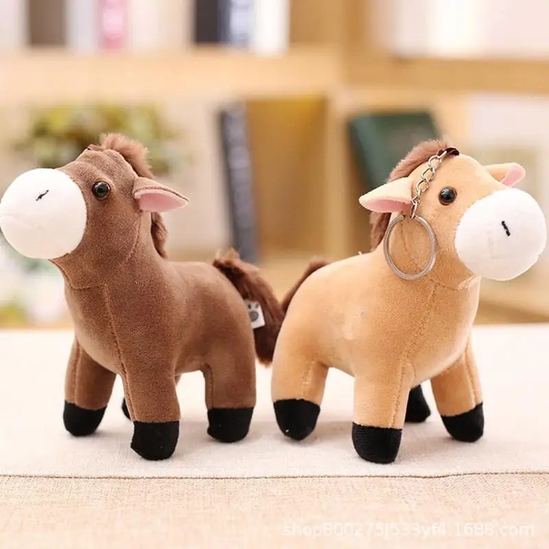 น่ารักการ์ตูนตุ๊กตาม้าตุ๊กตาสัตว์น่ารัก Little Horse พวงกุญแจสาวกระเป๋าจี้ Keyring ของขวัญวันเกิดสําหรับเด็ก