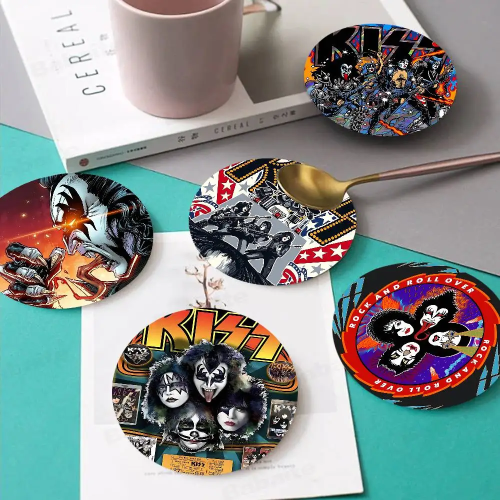 

Rock Band Kiss Vintage Wooden Designs For Coffee & Tea, Washable Art Pieces For Cozy Home Cafe