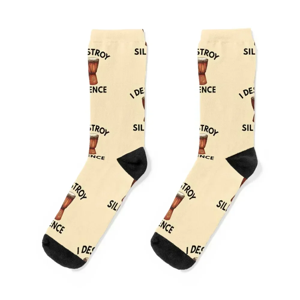 I Destroy Silence With My Djembe Socks short christmas gift tennis Designer Man Socks Women's