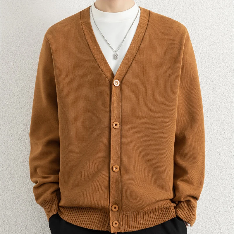 Wool Blend Coat - Suéteres de Botones para Hombre, Cárdigans