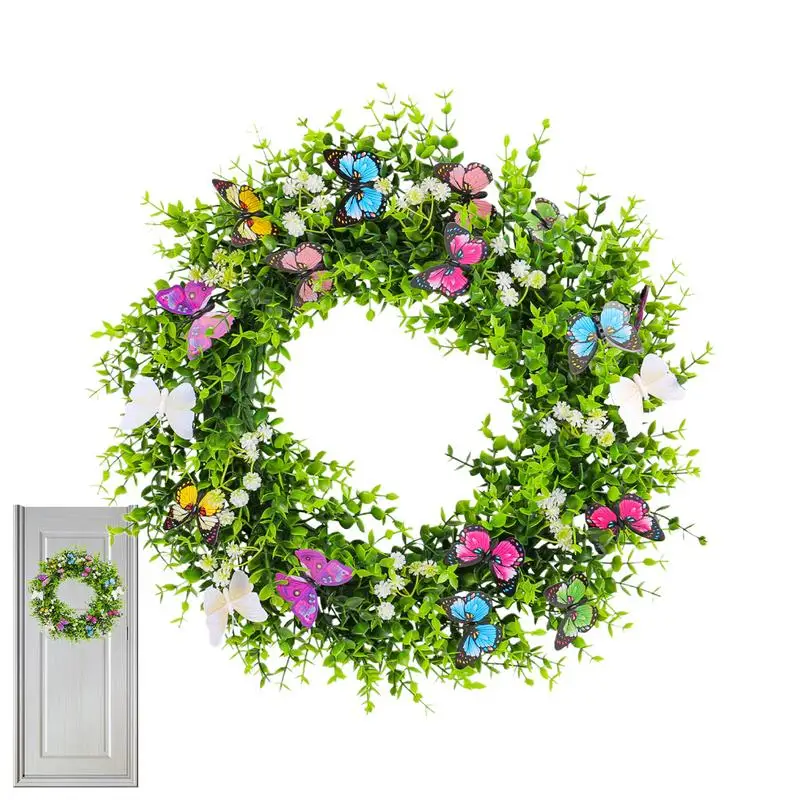 

Front Door Wreaths For Spring Artificial Butterfly Flowers Front Door Wreath Rustic Front Door Garlands Welcome Door Sign For