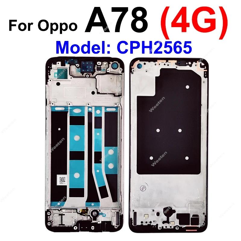 Front LCD Frame For OPPO A71 A72 A73 A74 A76 A77 A77s A78 A79 A83 4G 5G LCD Housing Cover Holder Bezel Case Parts