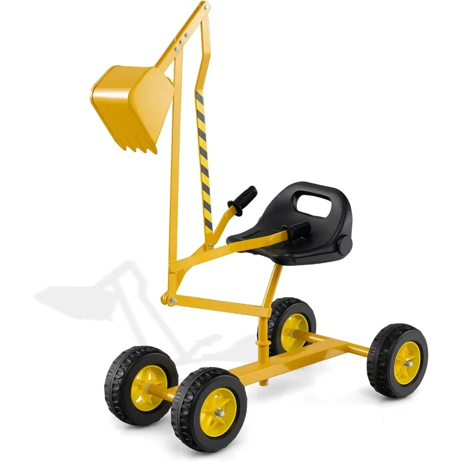 Zandgraafmachine voor peuters, buitenzandbakgraafkraan met wielen en flexibele schep 360 °   Draaibare stoel Strandspeelgoed Exca