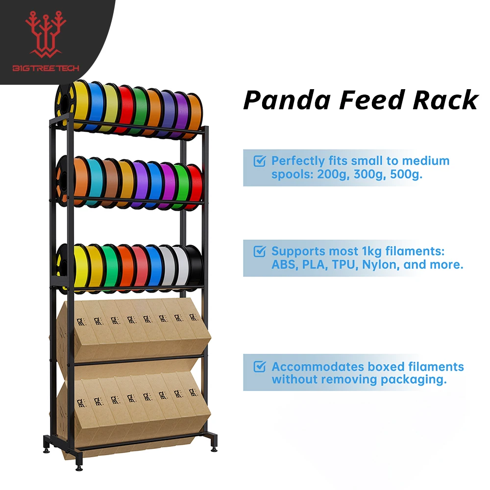 

BIGTREETECH Panda Feed Rack 5-Tier Filament Storage Rack Support 40+ PLA PETG ABS TPU Nylon Filaments 3D Printer Accessories