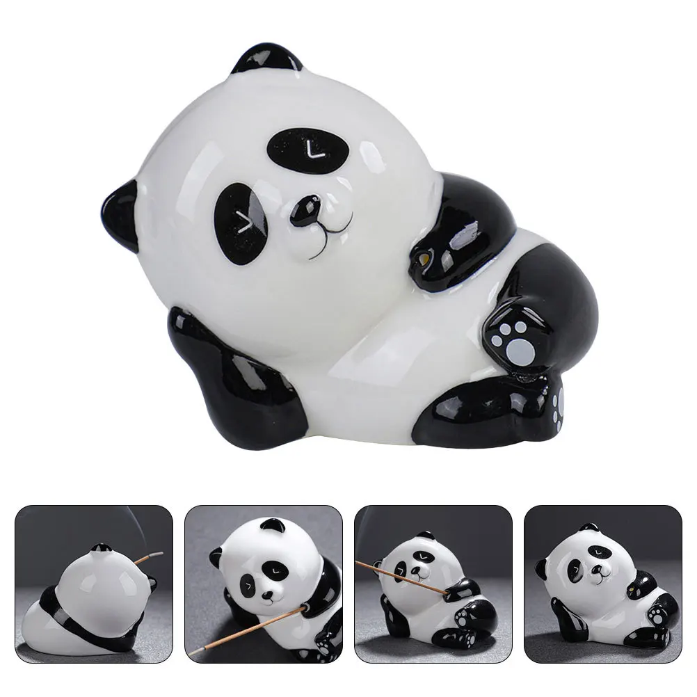 

Incense Stick Burner Furnace Holder Ceramic Panda Censer Stand Home Accessories
