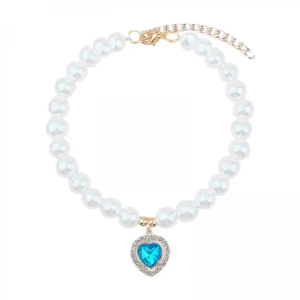 Pet Necklace Elegant Pearl Adjustable Cat Dog Collar Lightweight Cute Charm for Small Dogs Indoor Cats Photo Shoot Dress Up