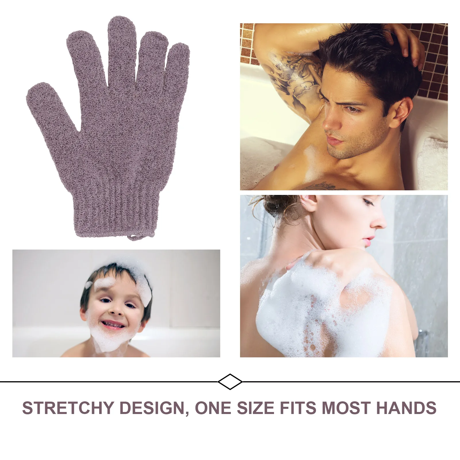 1 زوج قفاز حمام التقشير خمسة أصابع لينة بسط فرشاة للجسم قفاز للصابون هلام الاستحمام ملح البحر الغسيل للجنسين قابلة لإعادة الاستخدام #5