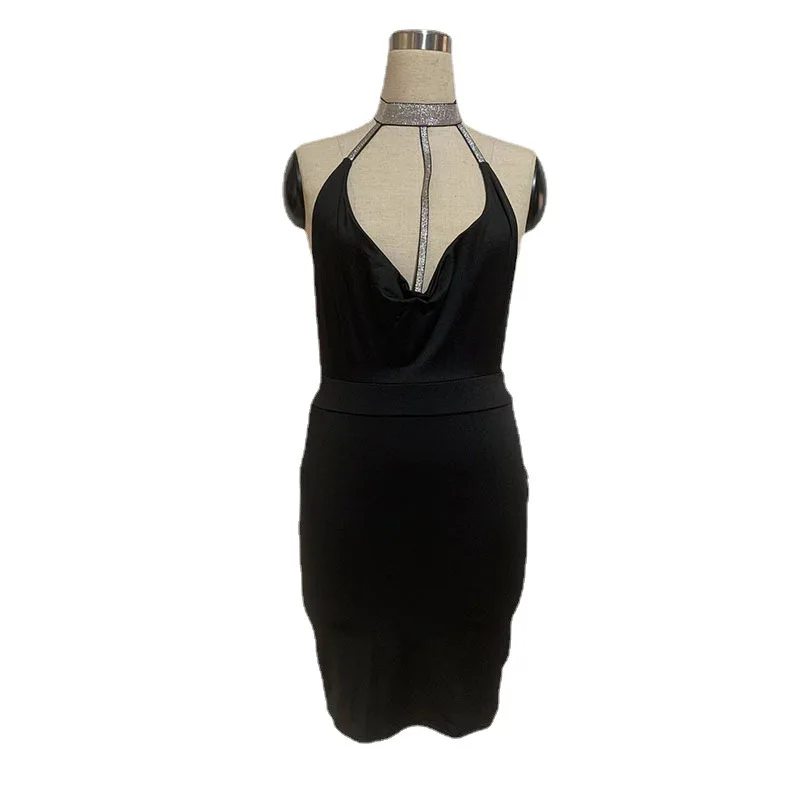 Women Slim Vintage Casual Befree Mini Dress Sexy Summer Vest Tank Strap Hole Halter Boho Casual Club Mini Dresses