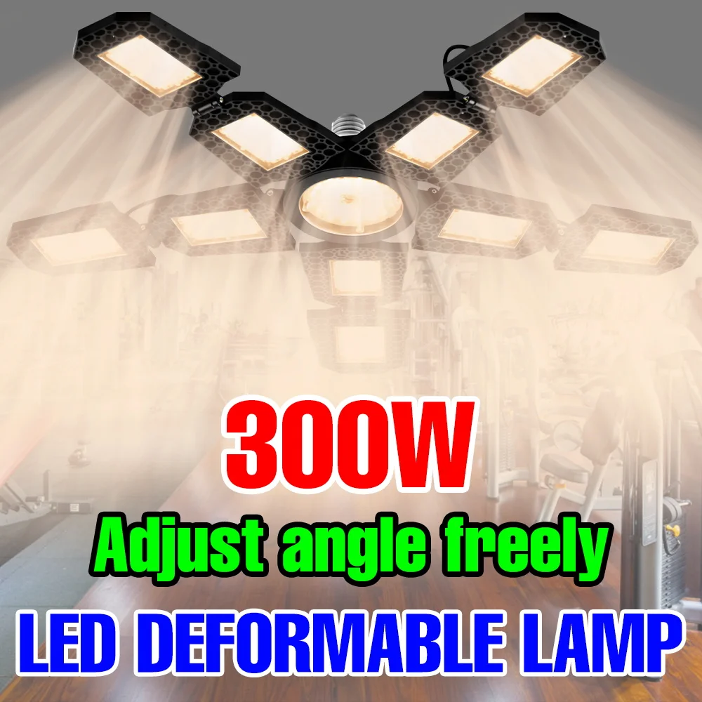 400W LED Garage Lamp E27/E26 Light Bulb Foldable Deformable Spotlights For Home Warehouse Workshop Basement Lighting AC100-277V