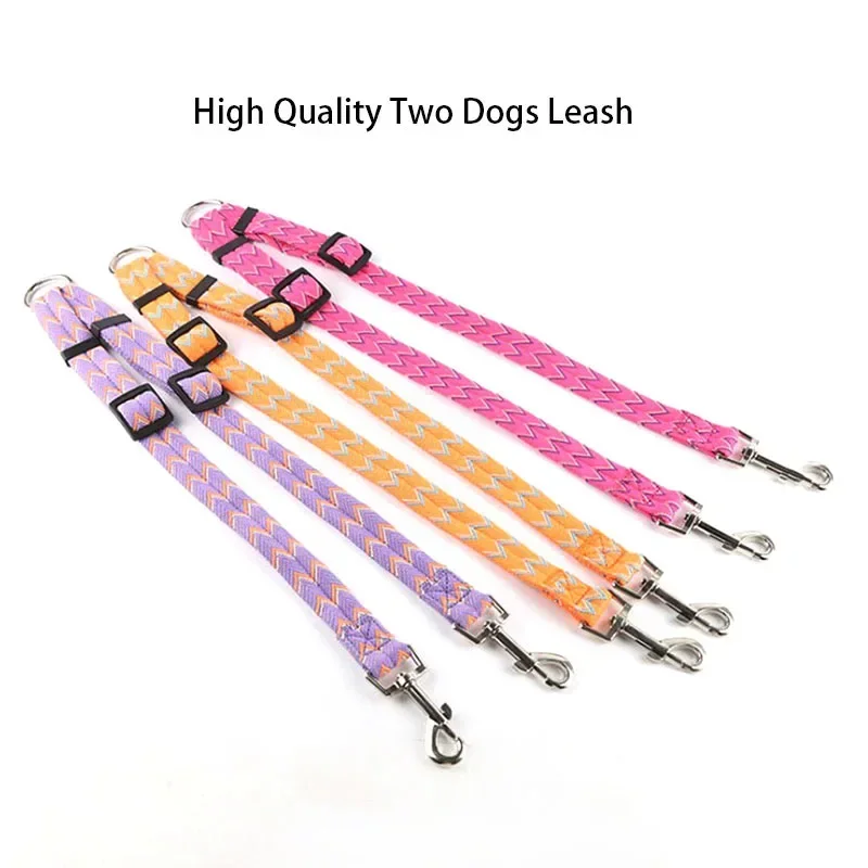 Two DOGS Leash Double Twin Lead Walking Leash Two Pets Cats Dual Couple Dog Leashes Nylon V Shape Leashes for Dog Cat Hot-Sale