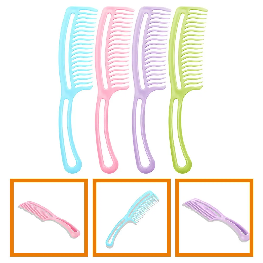 

Набор из 4 расчесок с волнистыми зубцами для распутывания и укладки волос, портативные, легкие, с ручкой, для женщин и мужчин, для всех типов волос