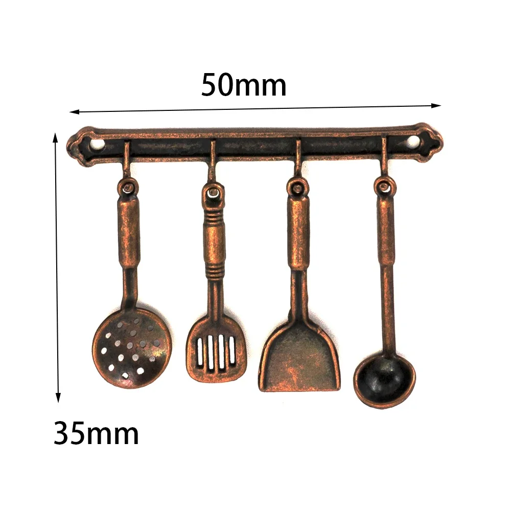 1/12 Dollhouse Miniature Accessories Mini Shovel Soup Spoon Storage Holder Set Kitchenware Model for Decoration ob11 bjd