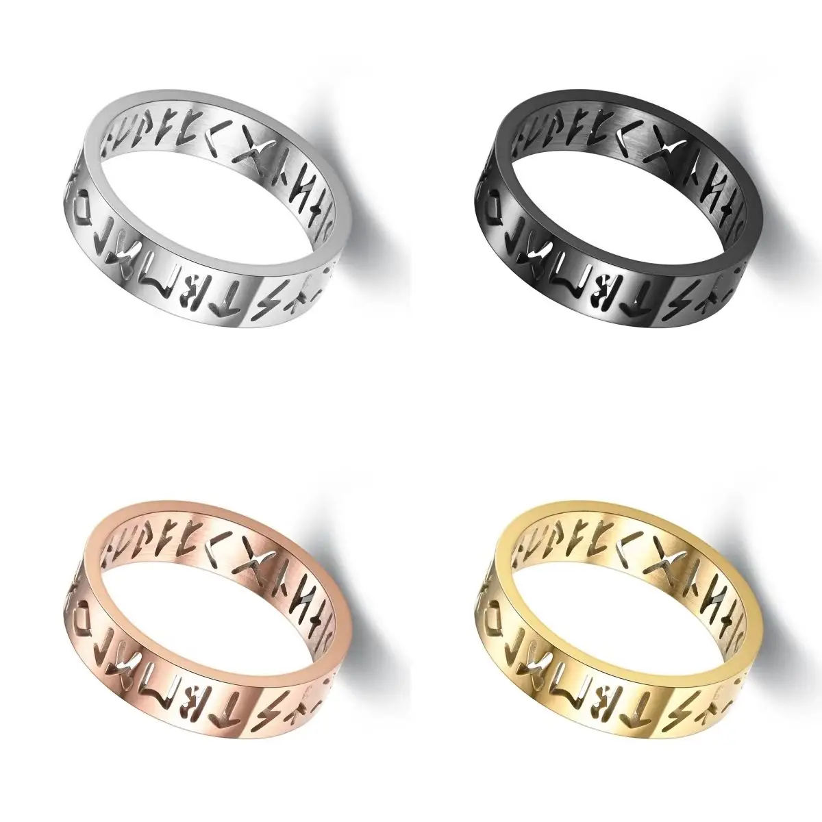 

Nordic Viking Rune Ring Stainless Steel Simple Amulet Vintage Jewelry Gift for Men And Women Fashion Wholesale