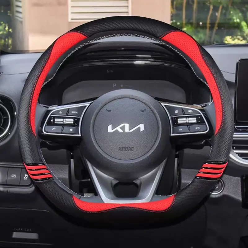 

Car Steering Wheel Cover D Shape For Kia EV6 2022 Kia Stinger 2018 2019 2020 2021 2022 Ceed Cee'd GT 2018 2019 Auto Accessories