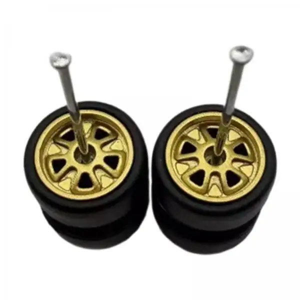 3x2 Pieces 1/64 RC Car Wheels And Tires Easy Installation Portable Professional Replace High Performance RC Car Parts Accessory