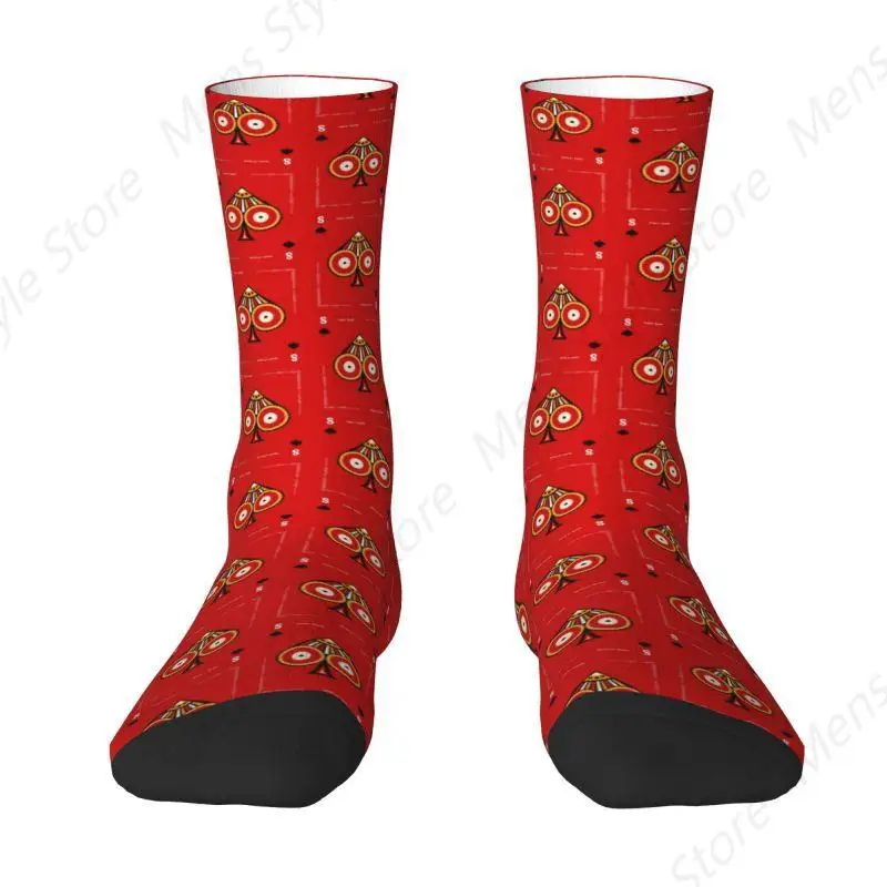 Super Spade Poker Dress Socks Men's Women's Warm Fashion Novelty Gambling Card Game Crew Socks