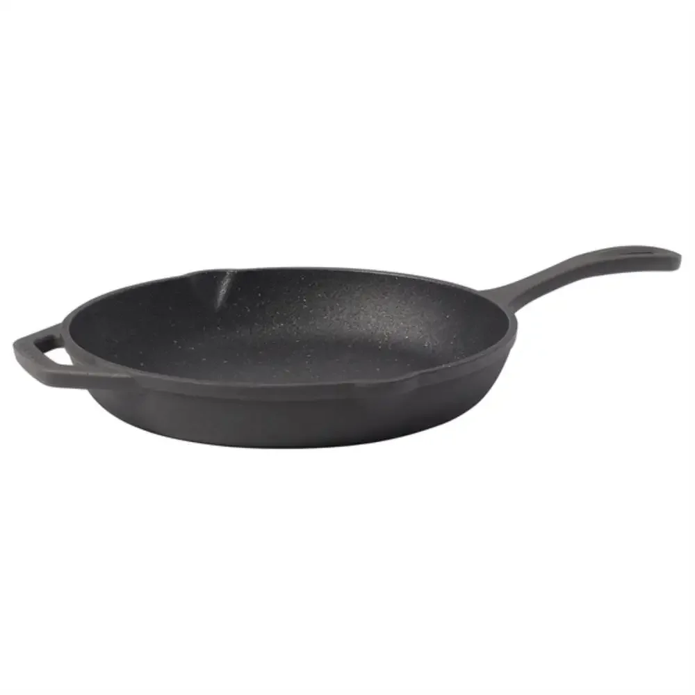 12-Inch Cast Iron Skillet with The Rock Nonstick Surface Even Heat Distribution Oven Safe Up To 450°F Grease Removal Spout