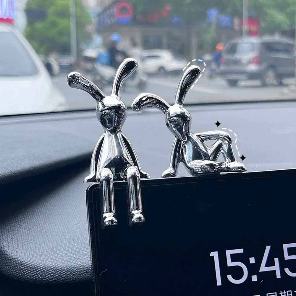 Car Interior Center Console Decoration Cartoon Rabbit Personality Ornament for Room Dining Table Car Interior Decoration