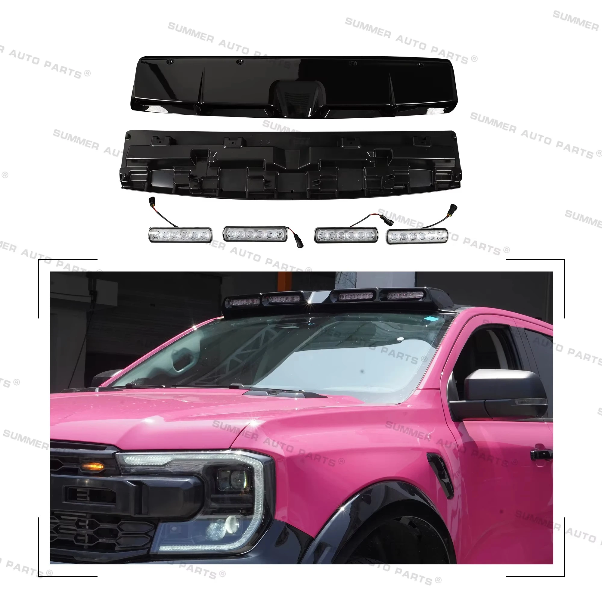 

Summer Auto Parts Car Accessaries Off-Road Led Bar Pod Lights 4 Lens Roof Lights for Ranger Raptor Roof Light