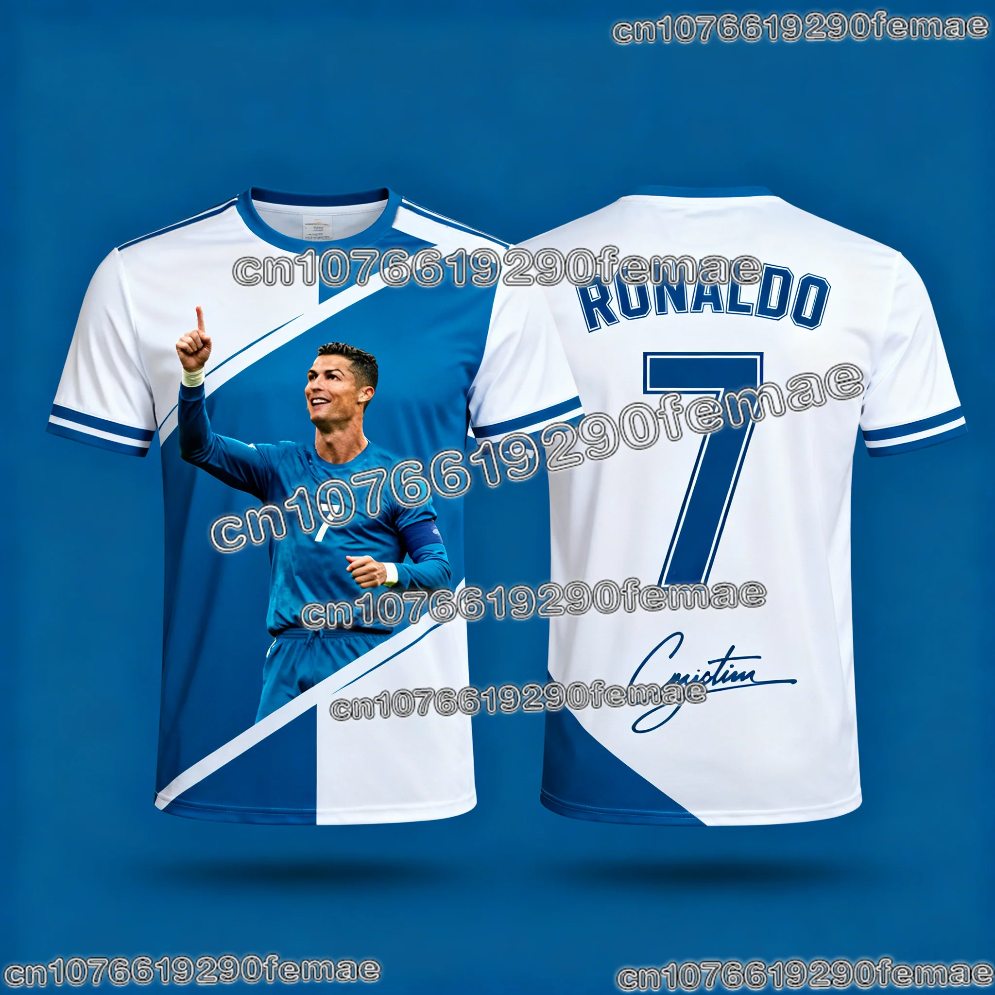 Ronaldo 7 ChatGPT AI Football Jersey Fan Edition Soccer Training Tops for Adults and Kids Summer Comfortable Casual Sportswear