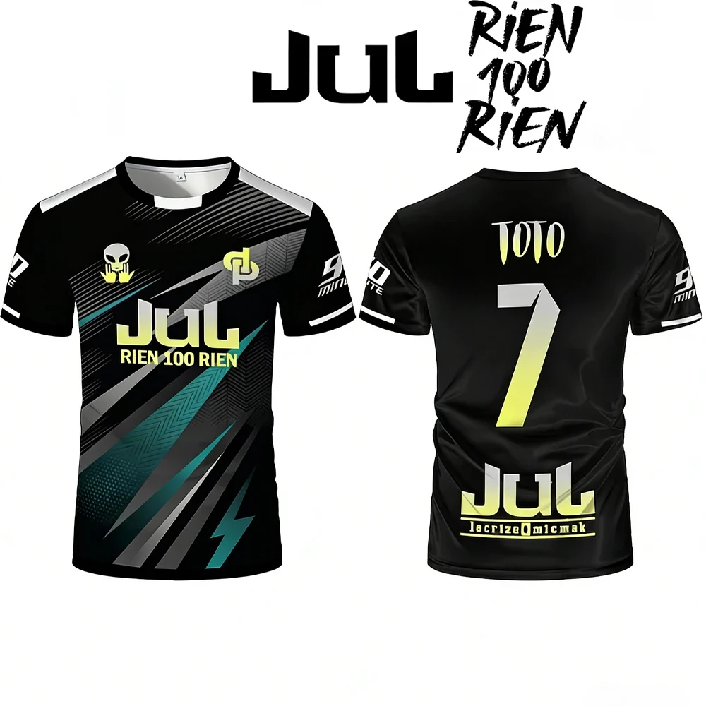 JUL Toto Ninetta Printed T-Shirt Hip Hop Breathable Soccer Training Top for Men Women Adult & Children's Sports Jersey