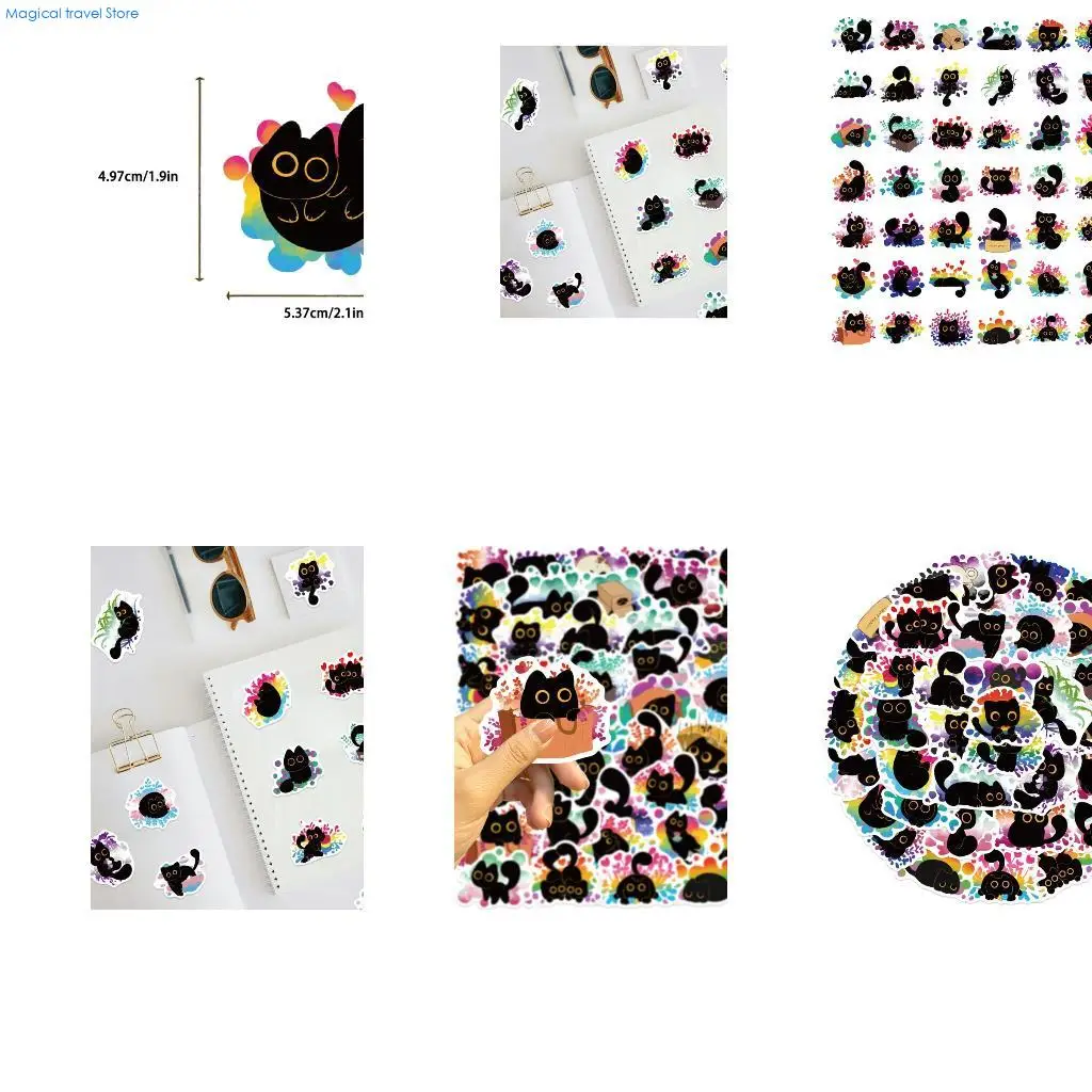N2UB 50Counts Kitten Sticker Water Resistant Aesthetic Sticker for Scrapbook Journal