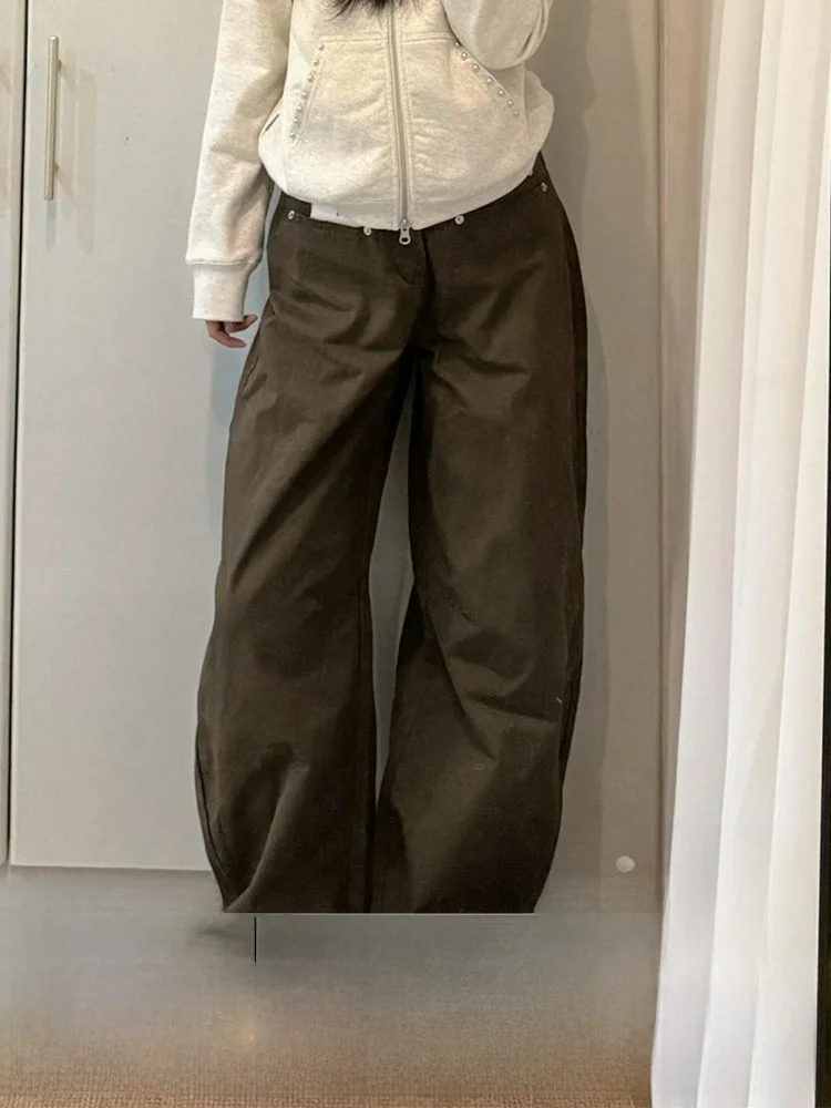 

Большие размеры, американская облегающая рабочая одежда в стиле ретро, джинсы кофейного цвета, женские осенне-зимние новые джинсы с пухом мм, тонкая высокая талия...