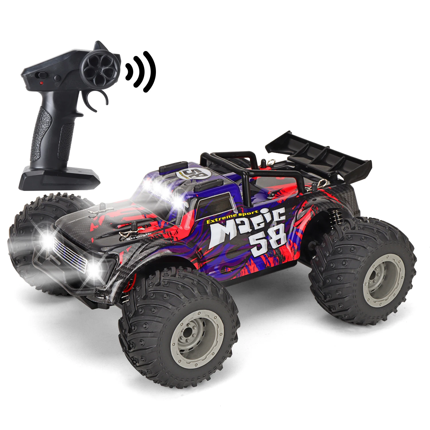 

1/18 RC Car 2.4G Remote Control 4WD Off-road Vehicle Strong Racing Drift Cars with LED Lights Toys for Children Boys Gifts