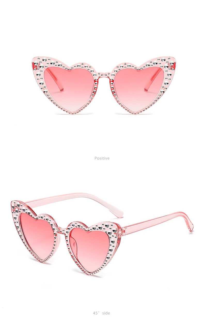 2024 Kinder New Love Diamantbesetzte Sonnenbrille Ins Baby Trend Sonnenbrille Sonnenschutzbrille – Detail 11