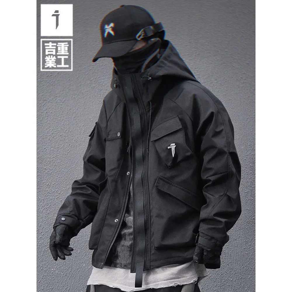 11 BYBB'S DARK 2025 New Tactical Jackets Windbreaker Mens Cargo Function Hooded Jacket Coats Outwear Techwear Streetwear