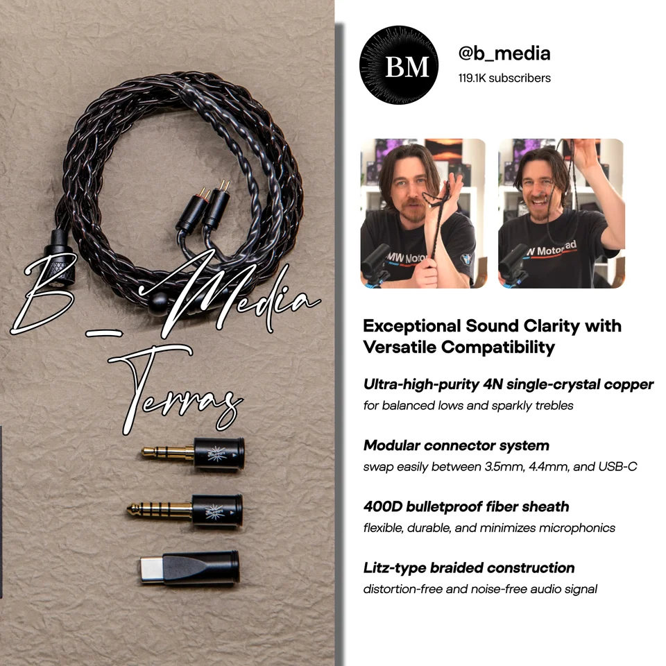 Kiwi Ears Terras Premium Earphone Cable