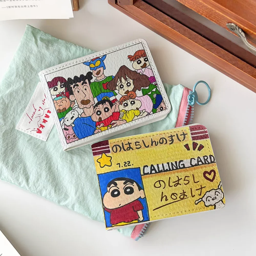 

Anime Crayon Shin-Chan Card Storage Booklet Kawayii Debit Card Bank Card Driver License Portable Storage Book Girl Birthday Gift