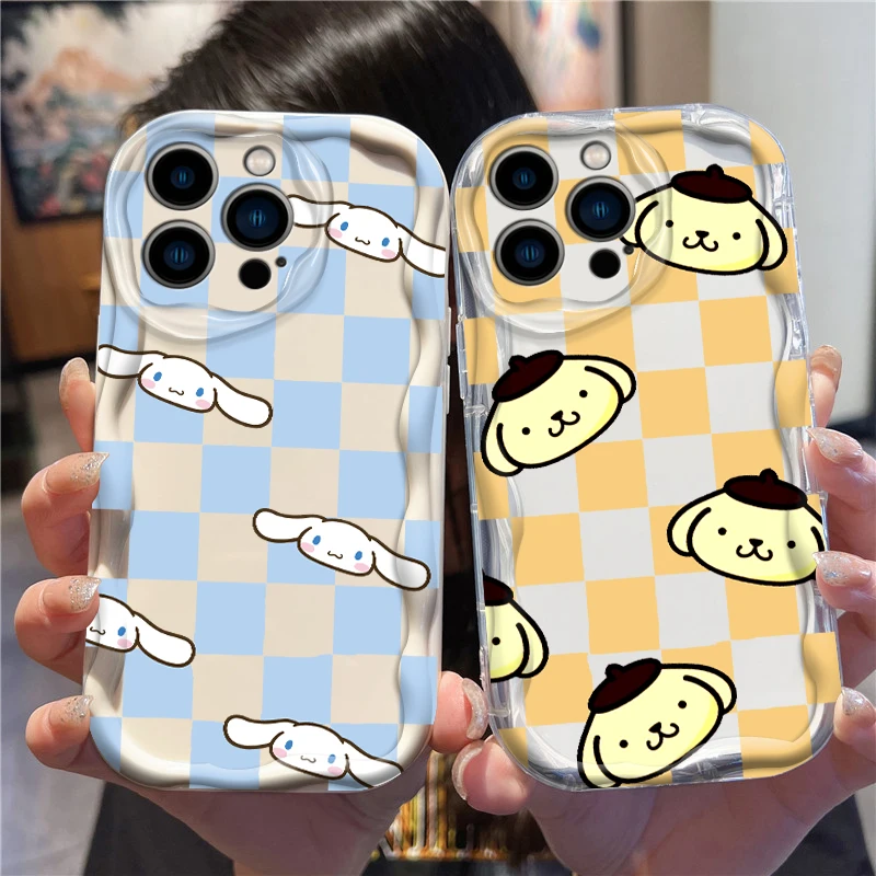 

Cinnamoroll Cartoon Sanrio For Apple iPhone 15 14 13 12 11 XS XR X Pro Max Plus Wave Oil Back Phone Case