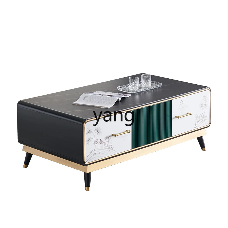

LMM new Chinese TV cabinet coffee table combination small apartment simple modern living room painted furniture