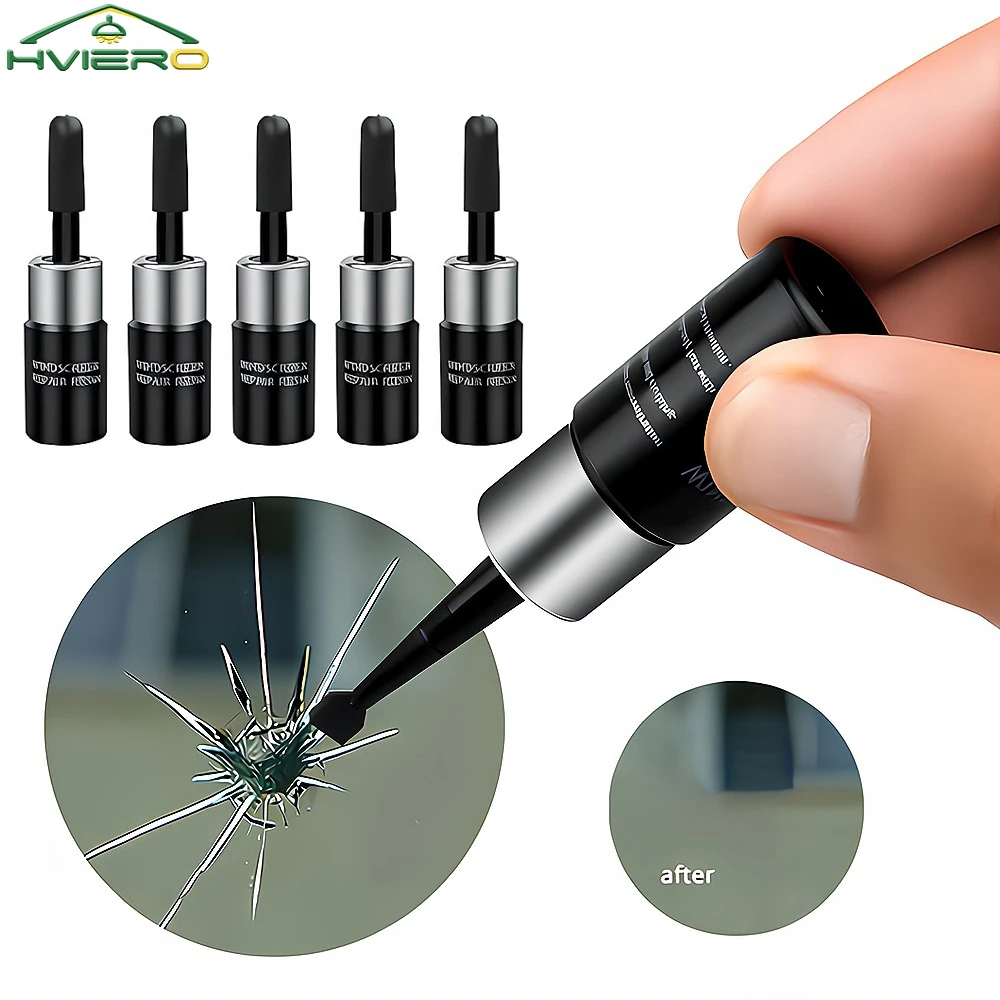 

5 шт., инструмент для ремонта лобового стекла автомобиля, уменьшающий агент, оконная смола, набор из трех предметов, отверждение царапин, без следов, жидкий аппликатор, аксессуары