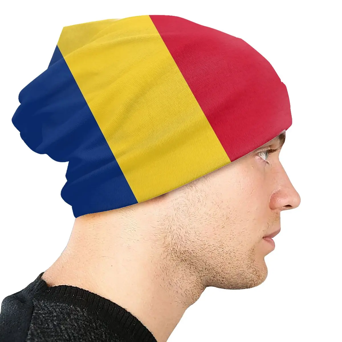 Flaga rumunii czapka z daszkiem czapka z dzianiny jesienno-zimowa rumuńska czapka z daszkiem czapka beanie Unisex dla dorosłych ciepła termiczna elastyczna czapka