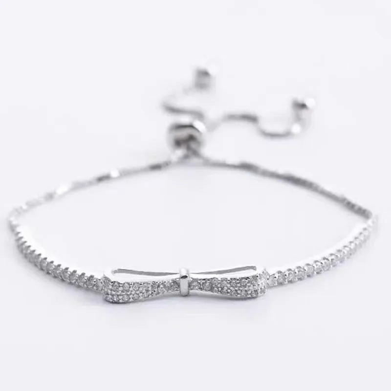 High Quality AAA Zircon Bow Bracelet for Women Fashion Y2K Style Chain Bracelet Party Jewelry Gifts