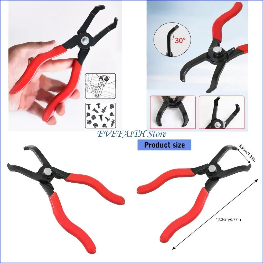 

124B Professional Automotive Push Pin Tool for Retainer and Anchors Removal Heavy Duty 30 Degree Push Pin Remover Tool Pliers