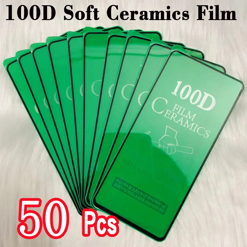 50Pcs Soft Ceramic Matte Film For Samsung Galaxy A01 A11 A21 A31 A41 A51 A71 A81 M11 M21 M31 M51 Screen Protector Tempered Glass