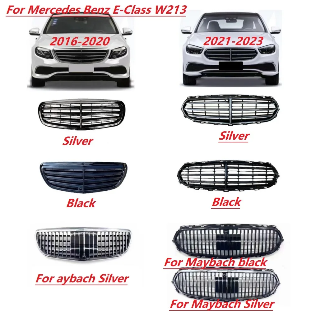 Front bumper grille For Mercedes Benz E-Class W213 E300 E320 E350 2016-2020 2021-2023 Maybach