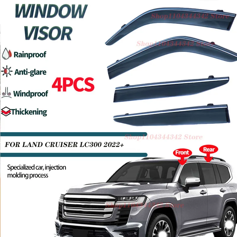 

For LAND CRUISER LC300 2022+ Window visors Rain water prevention; Covering the sunlight; Anti fog; Snow prevention