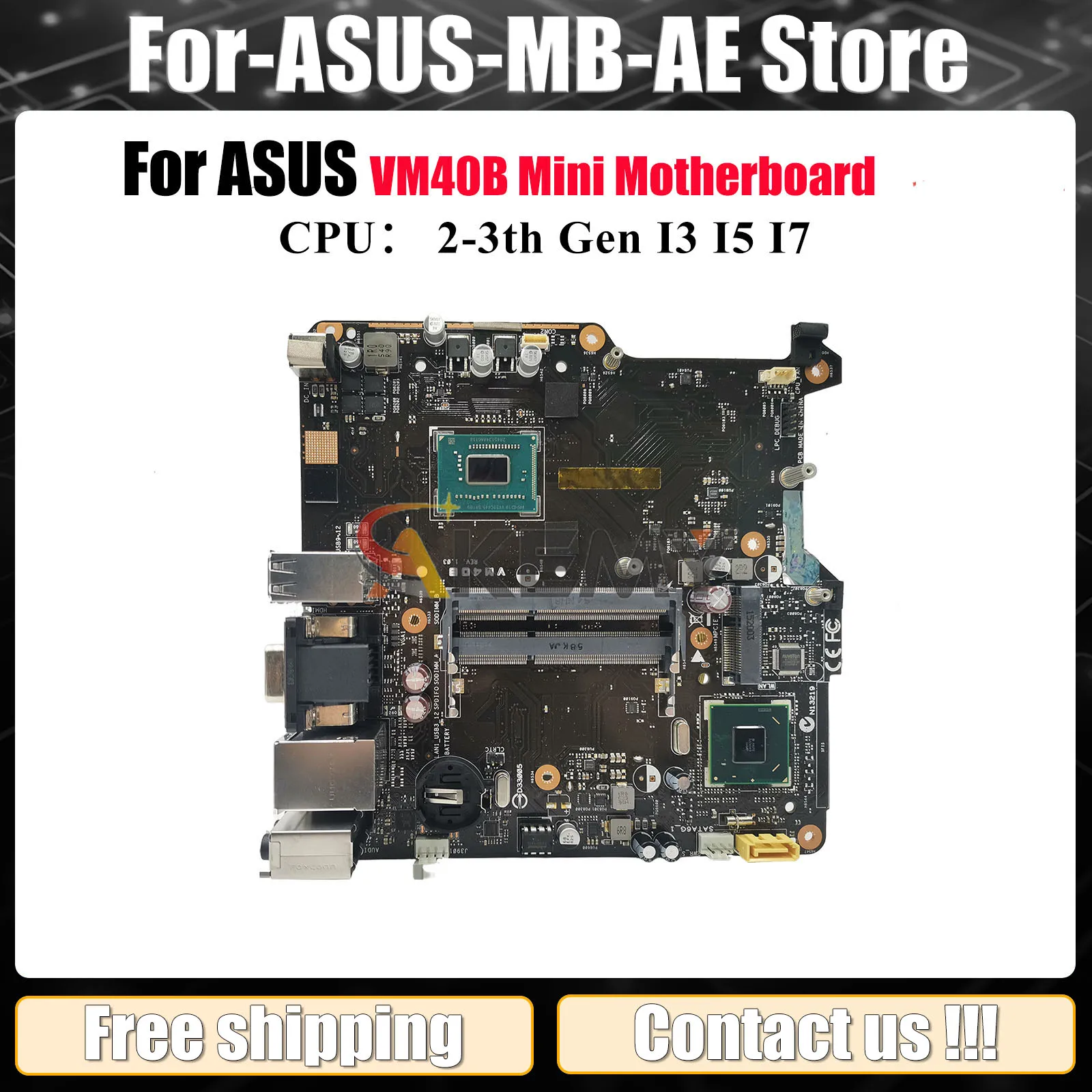 

Материнская плата для ноутбука VM40B ASUS VivoMini VM40 VM40B, материнская плата для ноутбука с процессором I3 I5 I7, 100% тестирование, ОК, быстрая доставка, stk