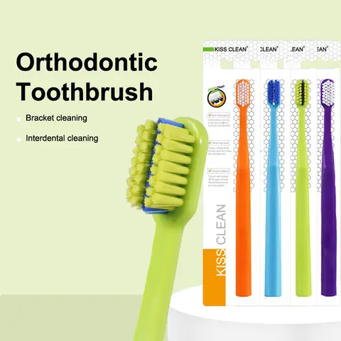 xtra Soft Braces Toothbrush, Gentle Gum Care for Orthodontic Patients, Cleans Hard-to-Reach Spots, 1 Adult Brush