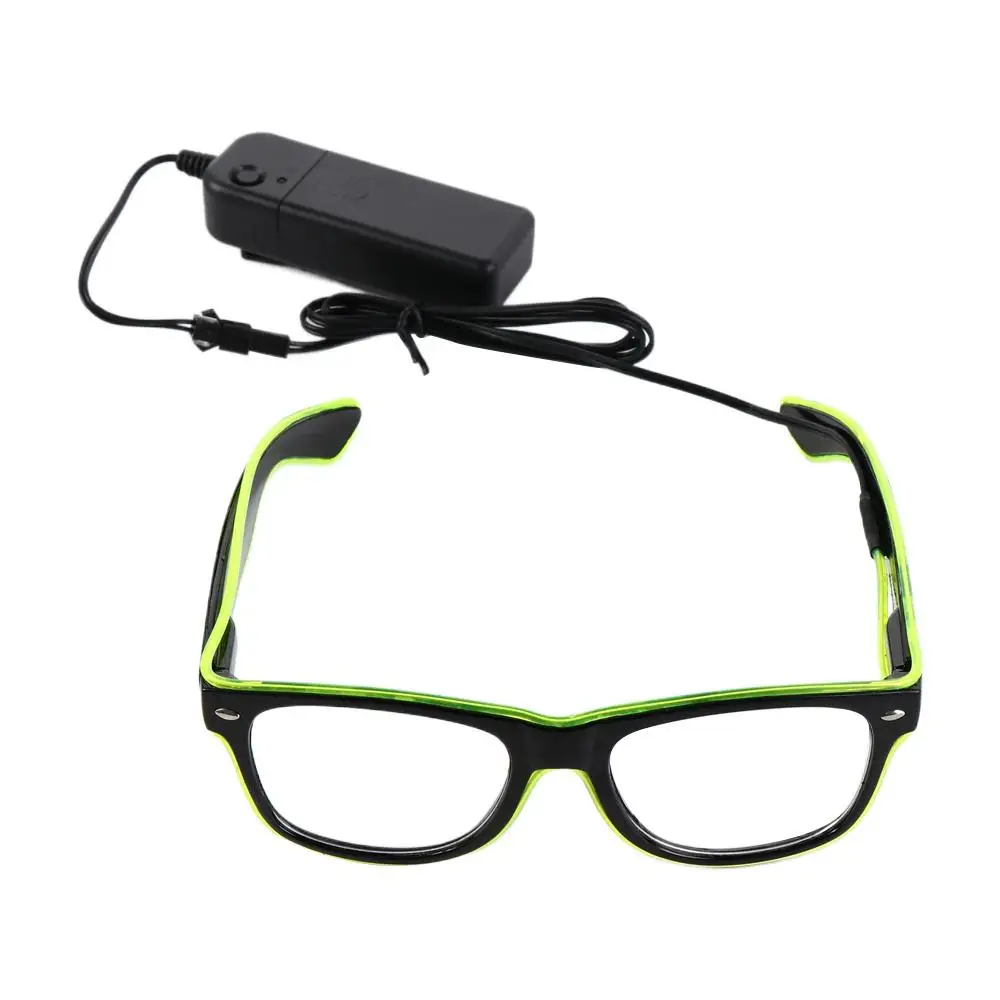 Novelty Gift Bright Light El Wire Glow Sunglasses Classic Light Up Neon Glasses Flashing Glasses Luminous Glasses Led Glasses